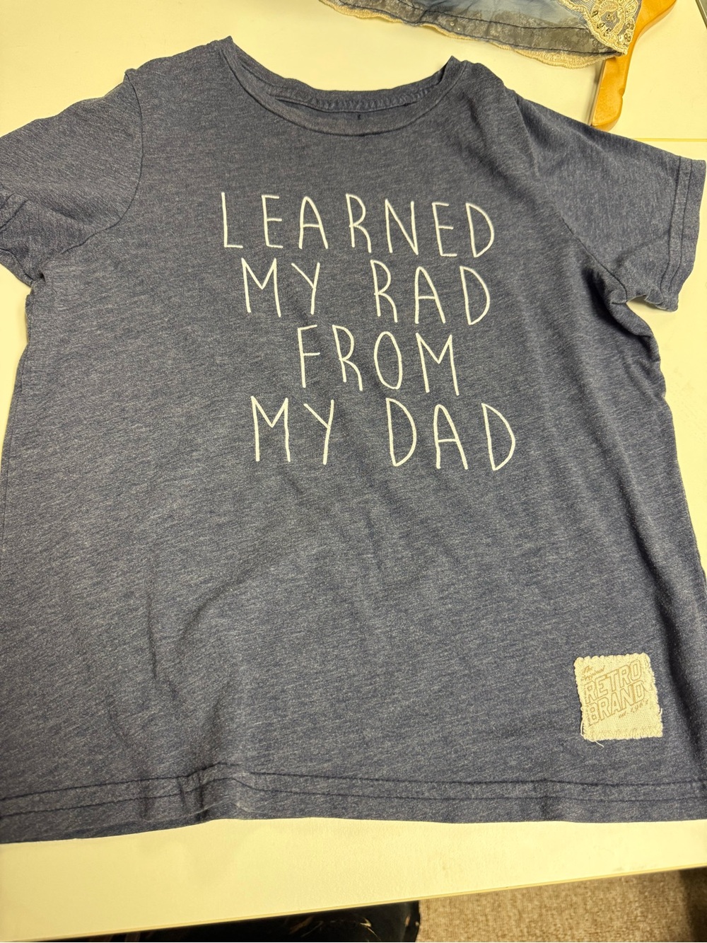 Etro Kids Short Sleeve Tee in Heather Blue with White Print